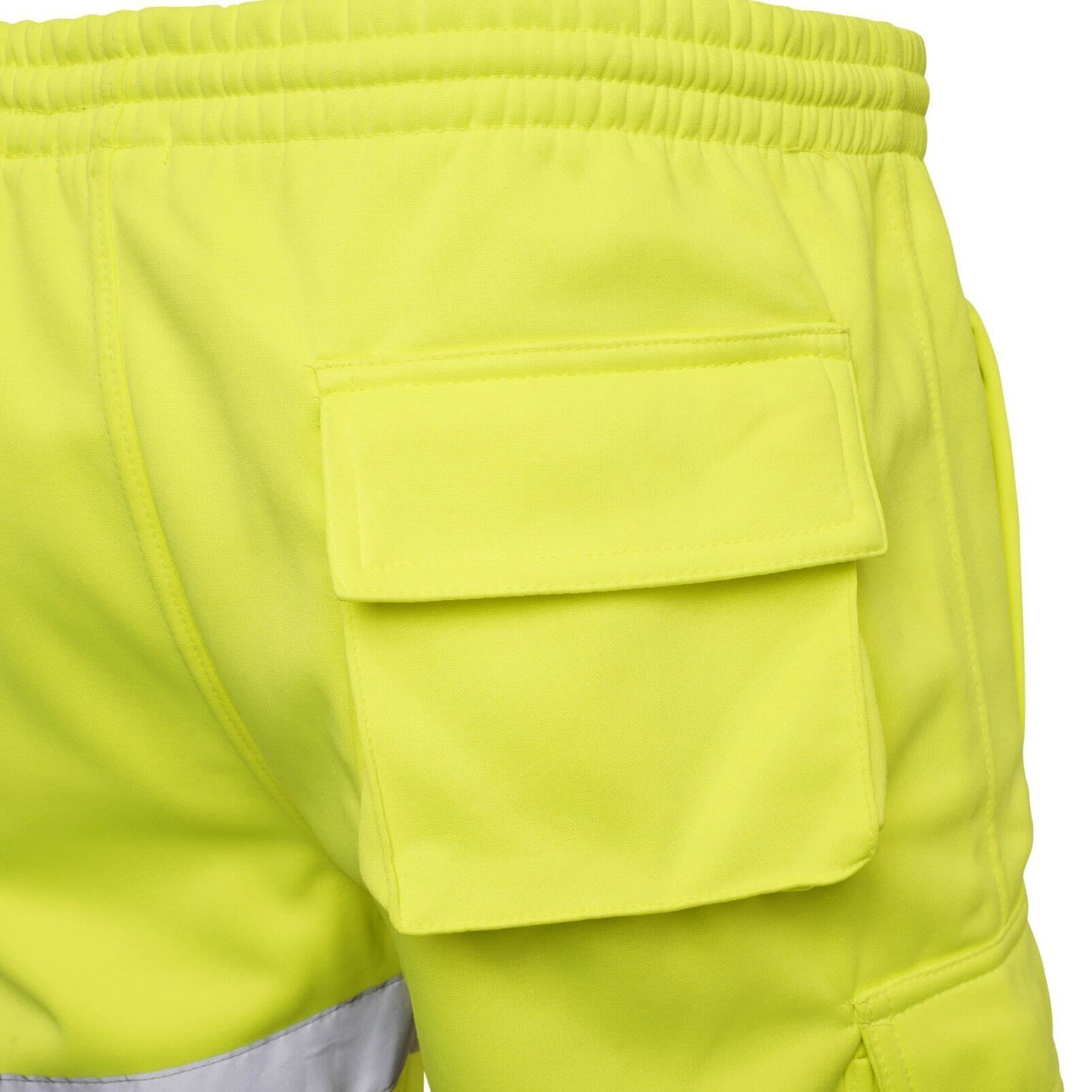 Mens Hi Vis Reflective Safety Cargo Fleece Shorts