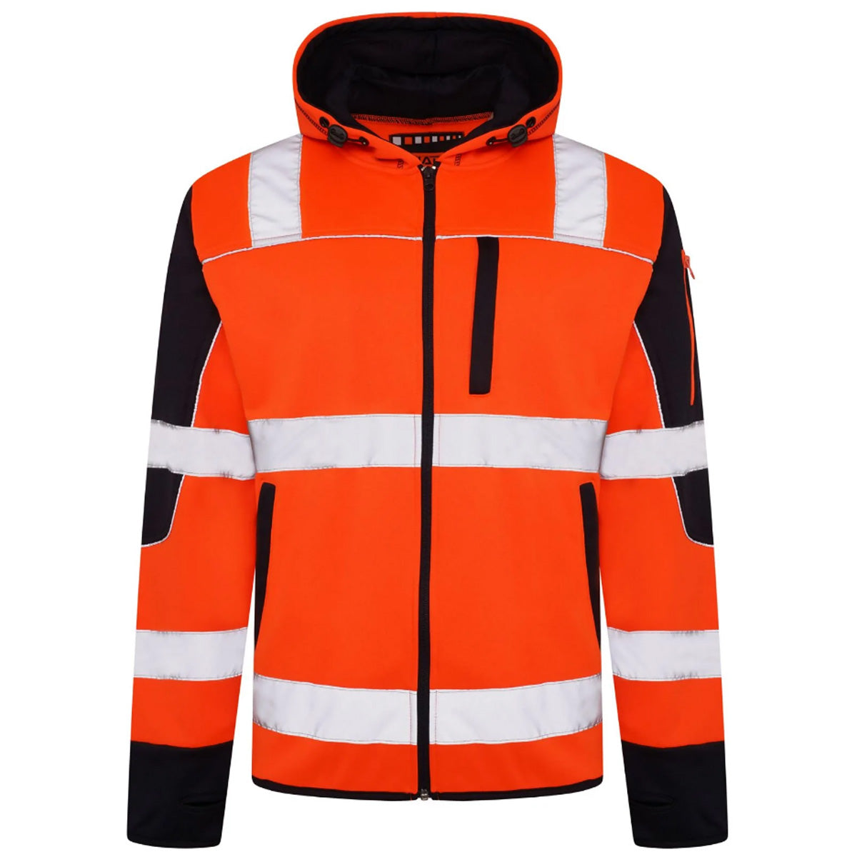 Mens AV044 Hi Vis Workwear Zip Hoodie