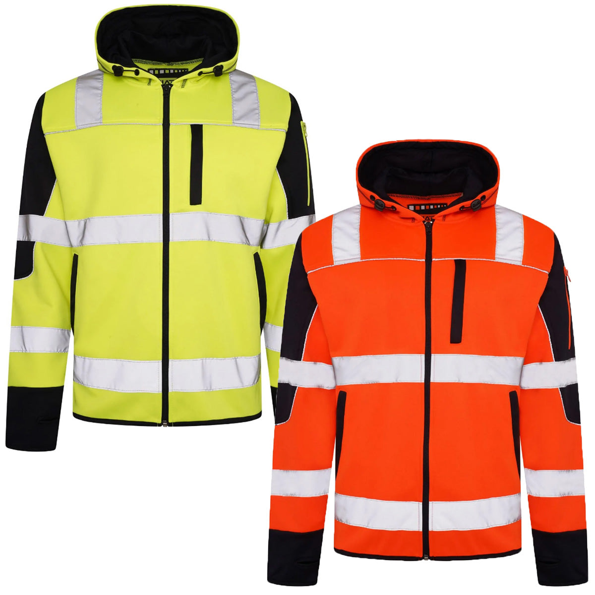 Mens AV044 Hi Vis Workwear Zip Hoodie