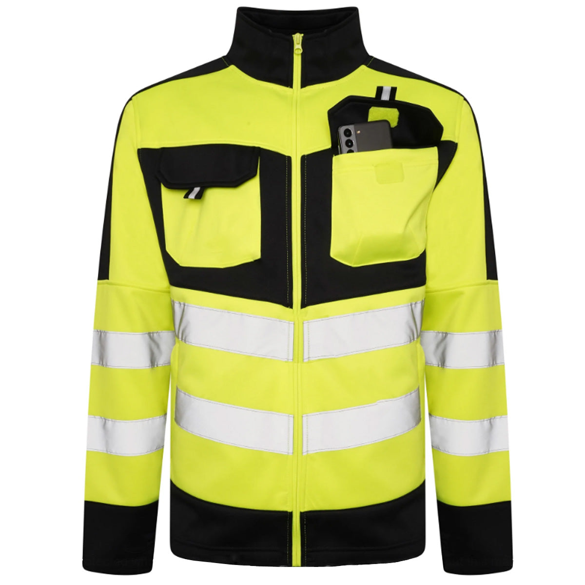 Mens AV050 Hi Vis Workwear High Neck Jacket