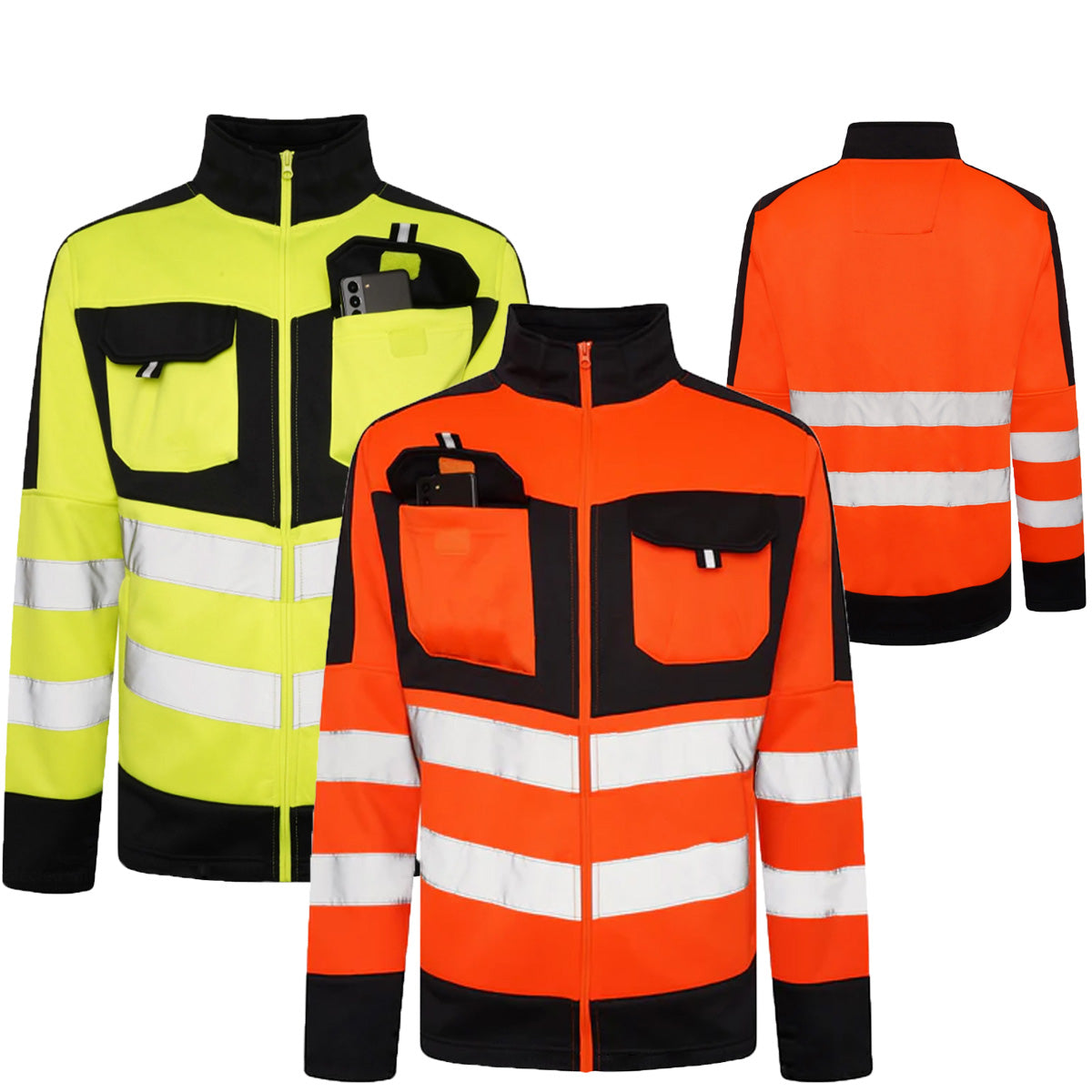 Mens AV050 Hi Vis Workwear High Neck Jacket