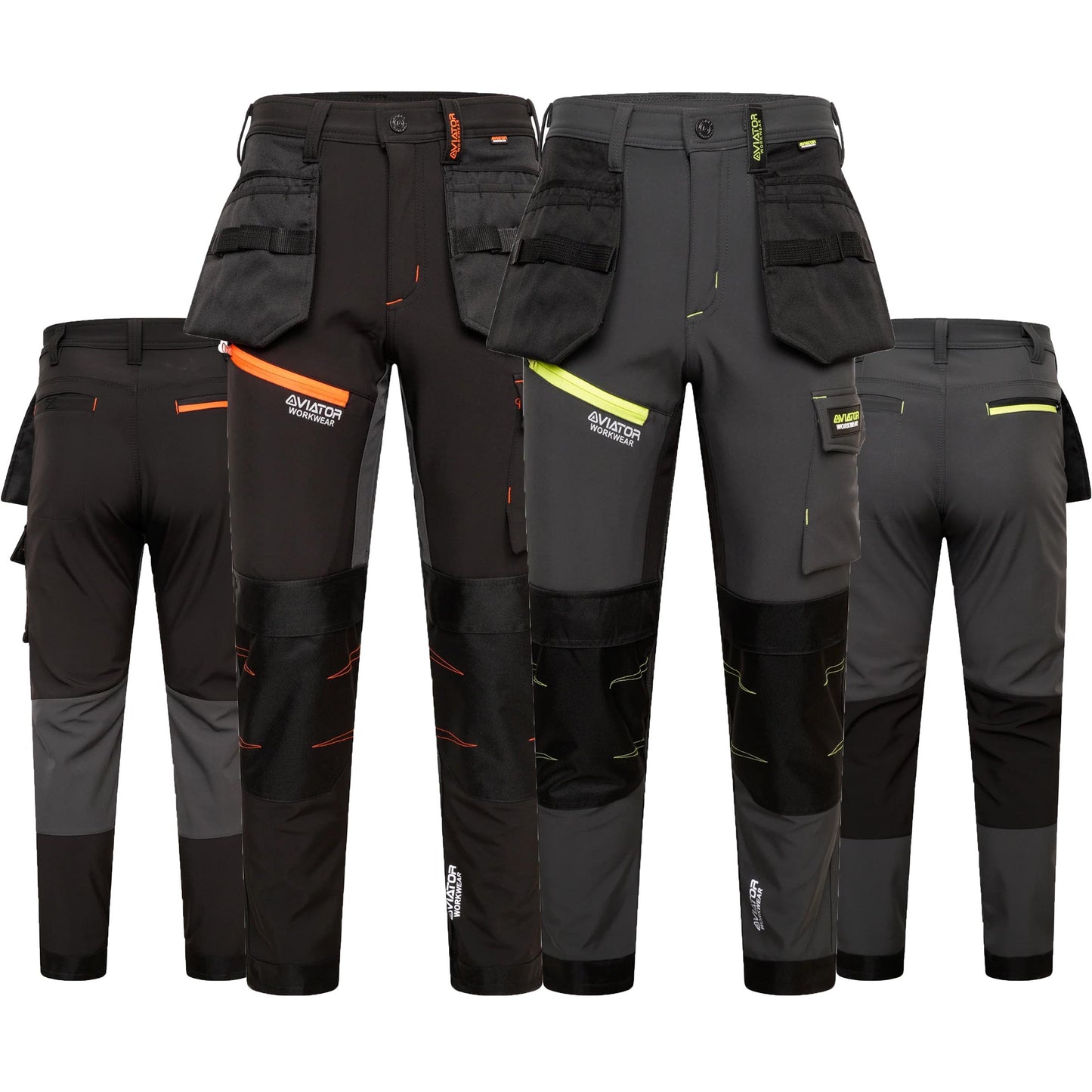 Mens Softshell Waterproof Cargo Workwear Trousers