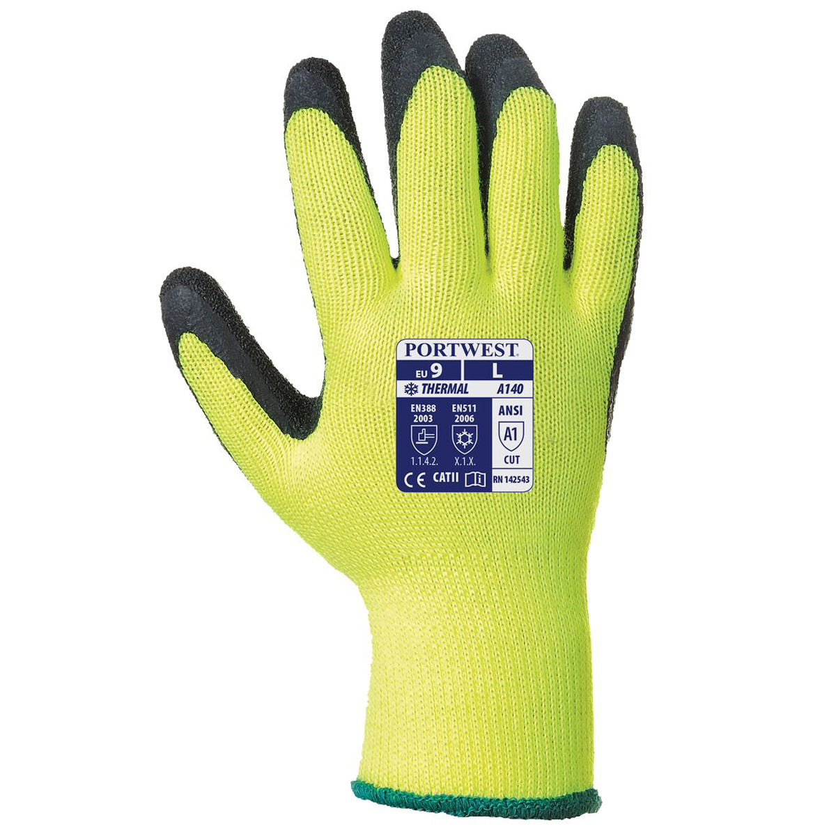 Portwest A140 Latex Thermal Grip Glove - 12 PACK