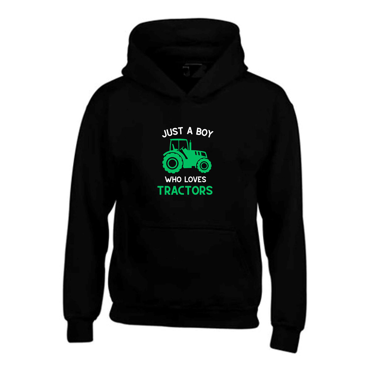 Kids "JUST A BOY WHO LOVES TRACTORS" Printed Hoodie