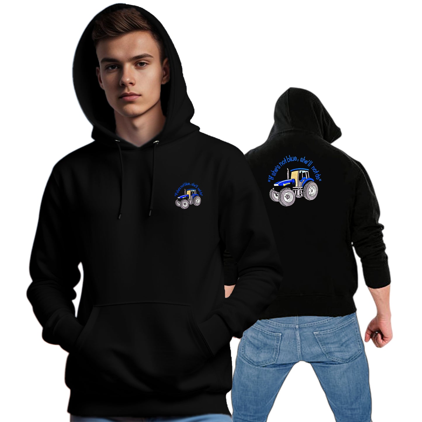 Adults Tractor Logo Embroidered Hoodie
