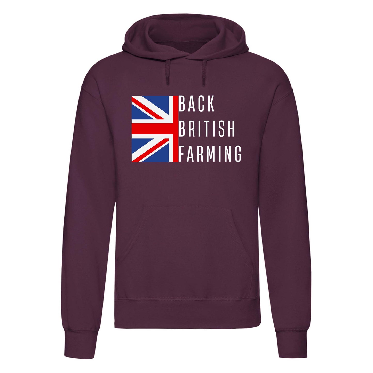 Adults "Back British Farming" Printed Pullover Hoodie