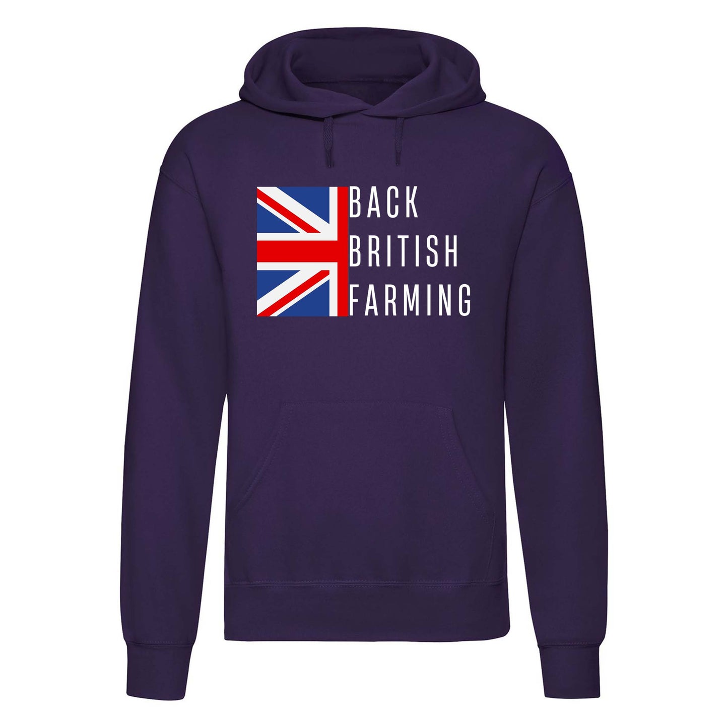 Adults "Back British Farming" Printed Pullover Hoodie
