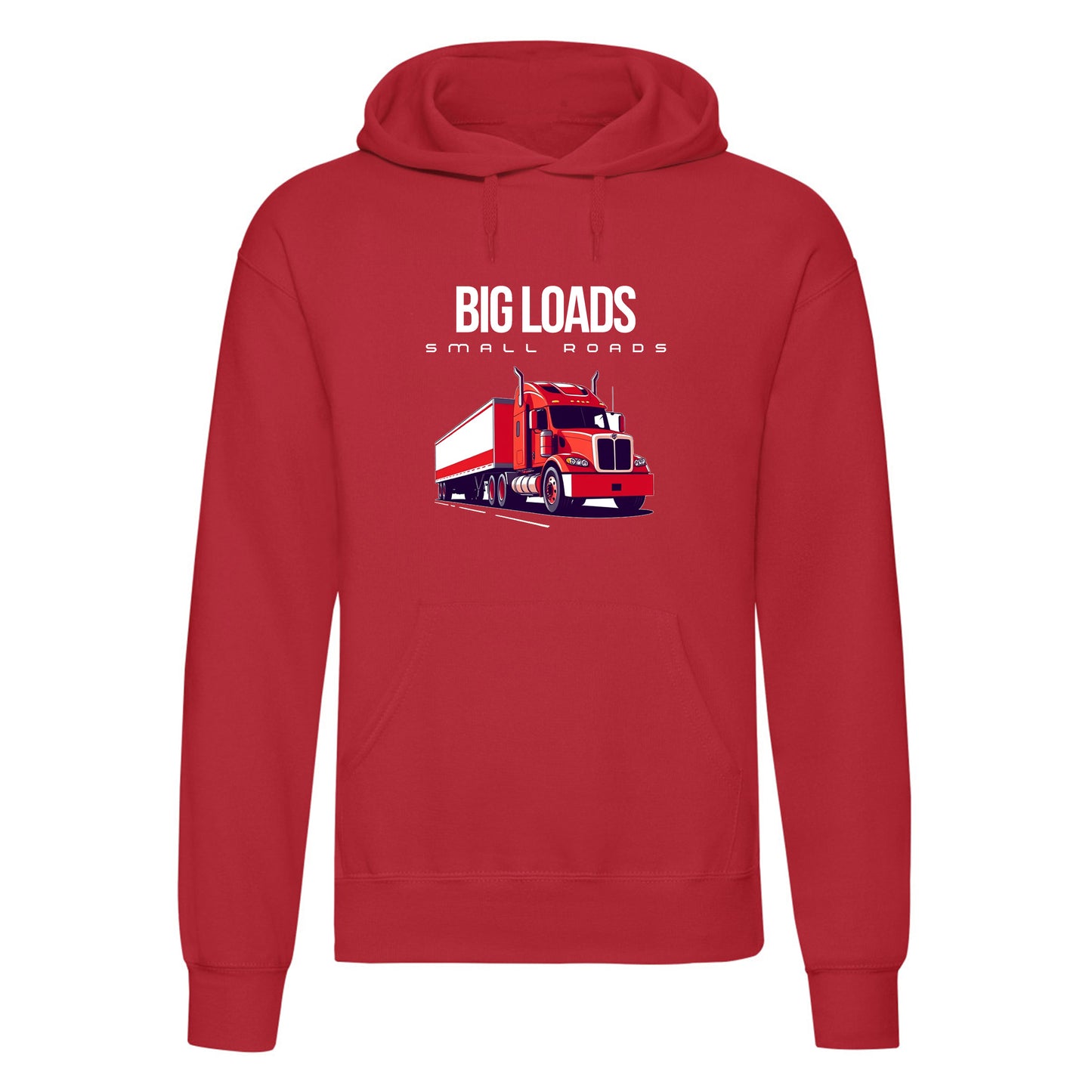 Adults "Big Loads on Small Roads" Truck Printed Pullover Hoodie