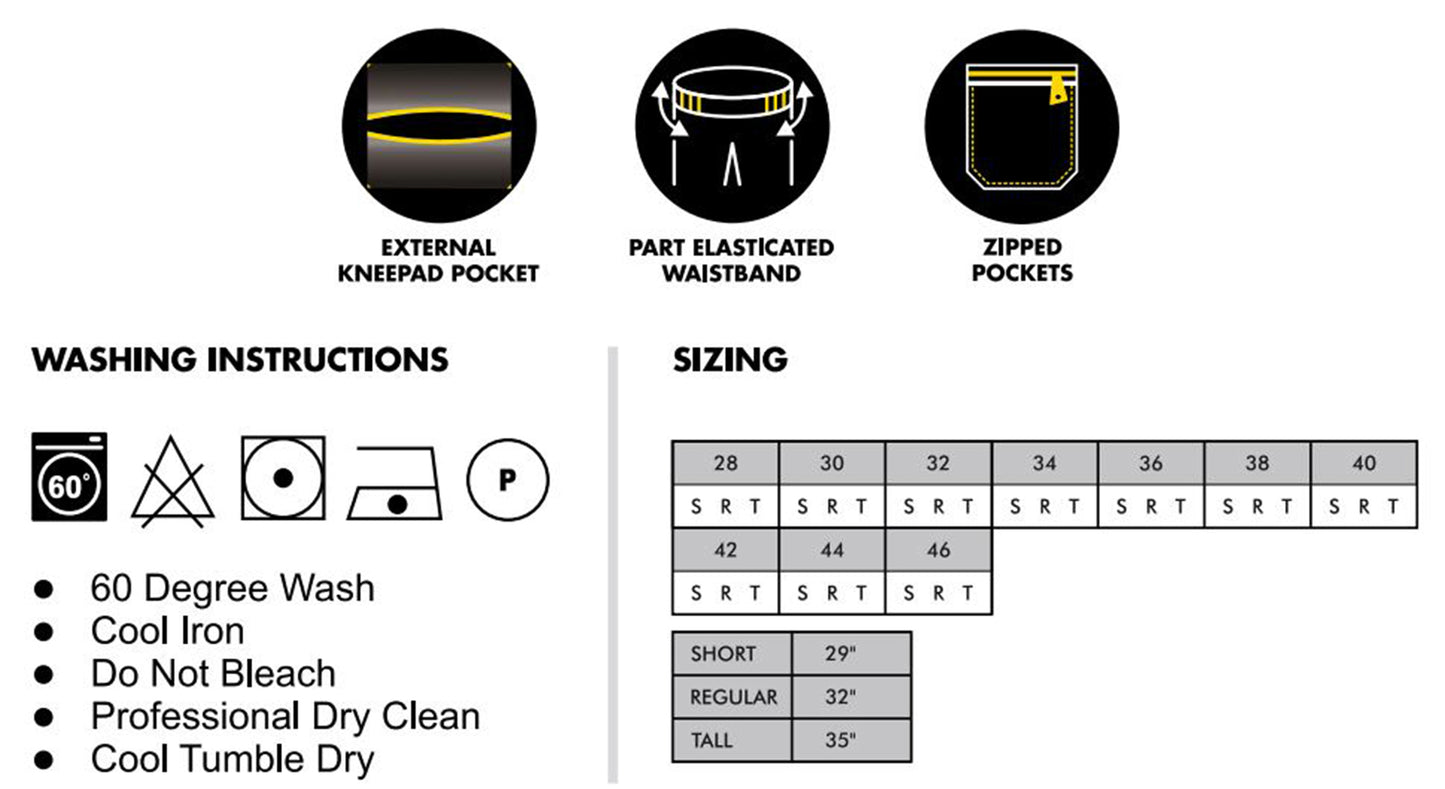 Mens Durable Cargo Action Work Trousers