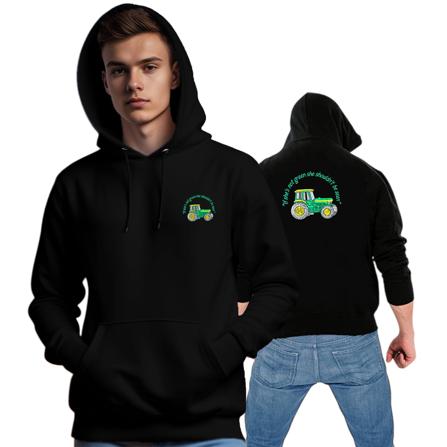 Adults Tractor Logo Embroidered Hoodie