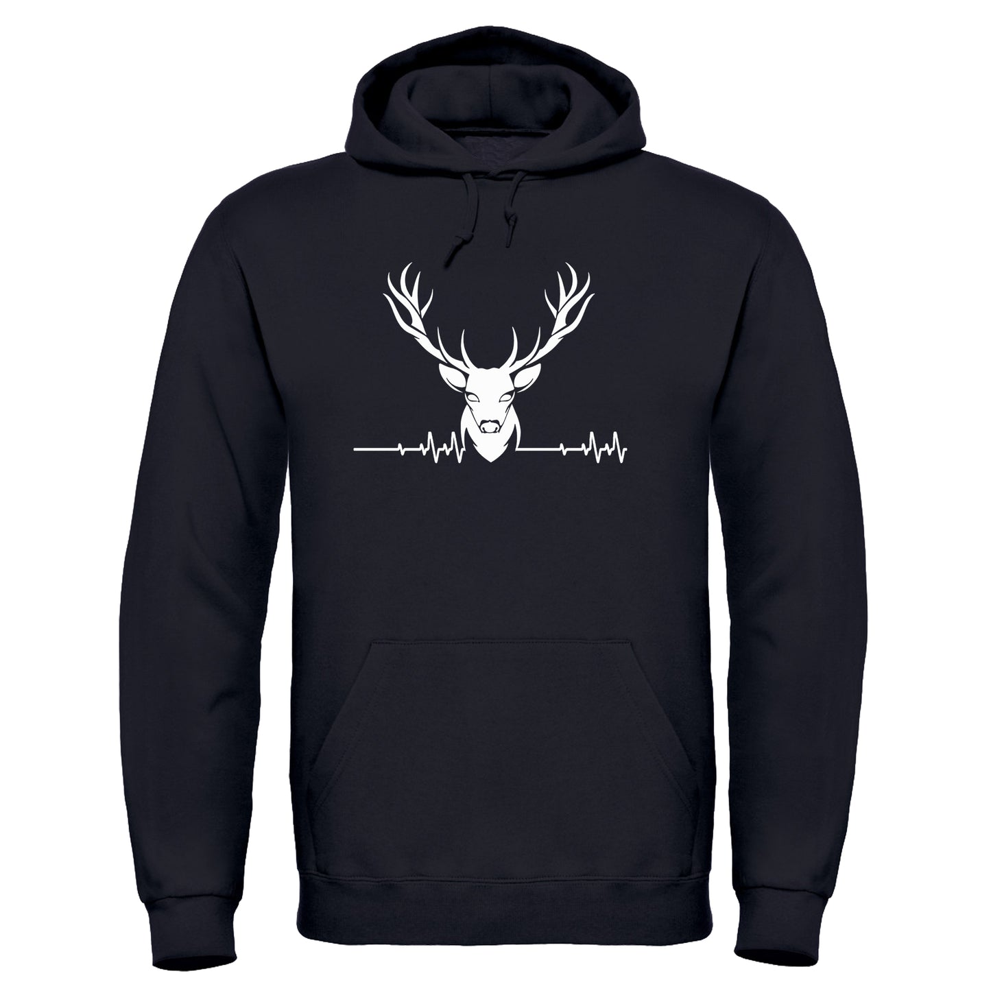 Adults Printed Stag ECG Logo Hooded Top