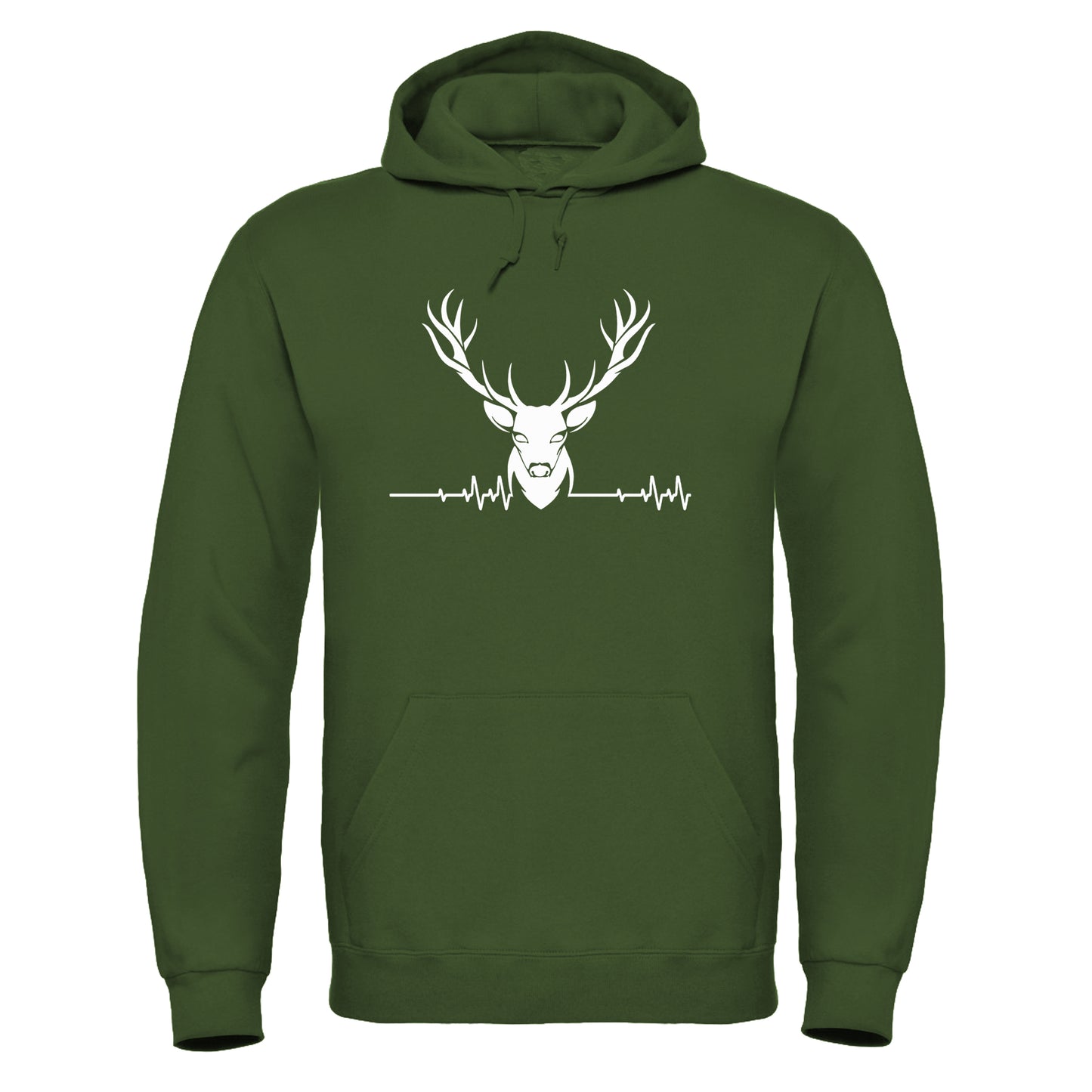 Adults Printed Stag ECG Logo Hooded Top