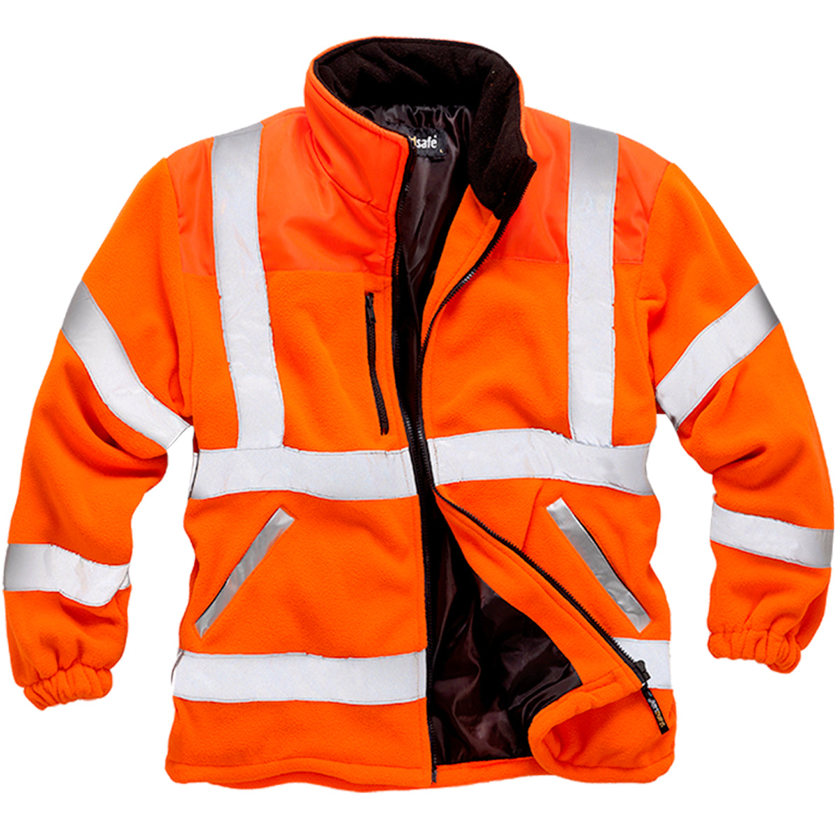 Mens Premium Hi Vis Lined Work Fleece Jacket