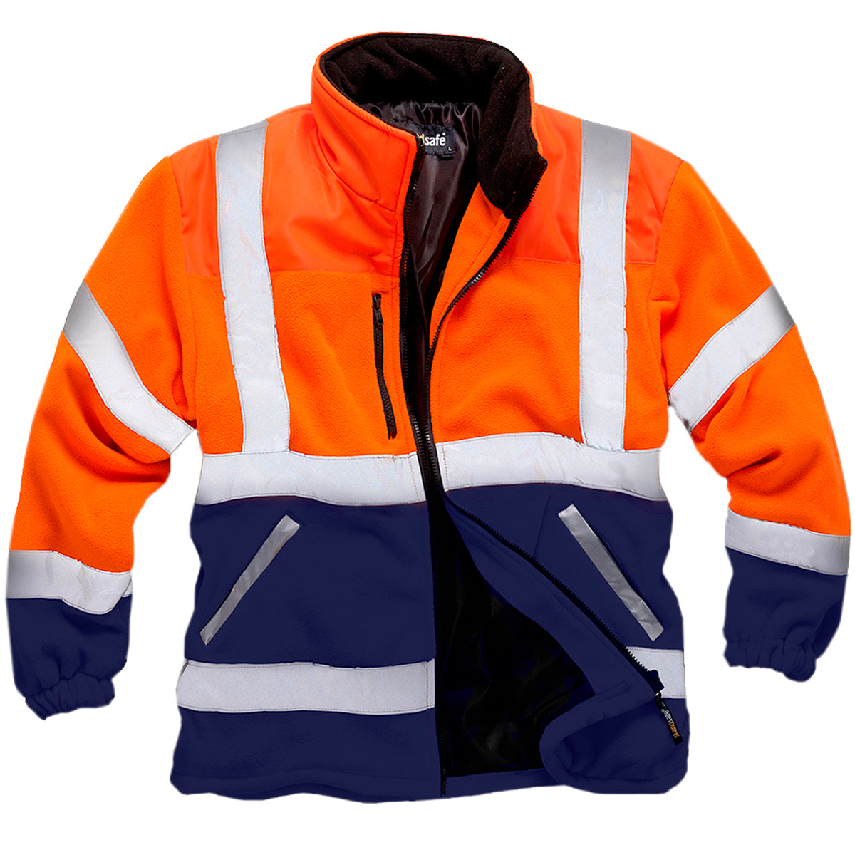 Mens Premium Hi Vis Lined Work Fleece Jacket