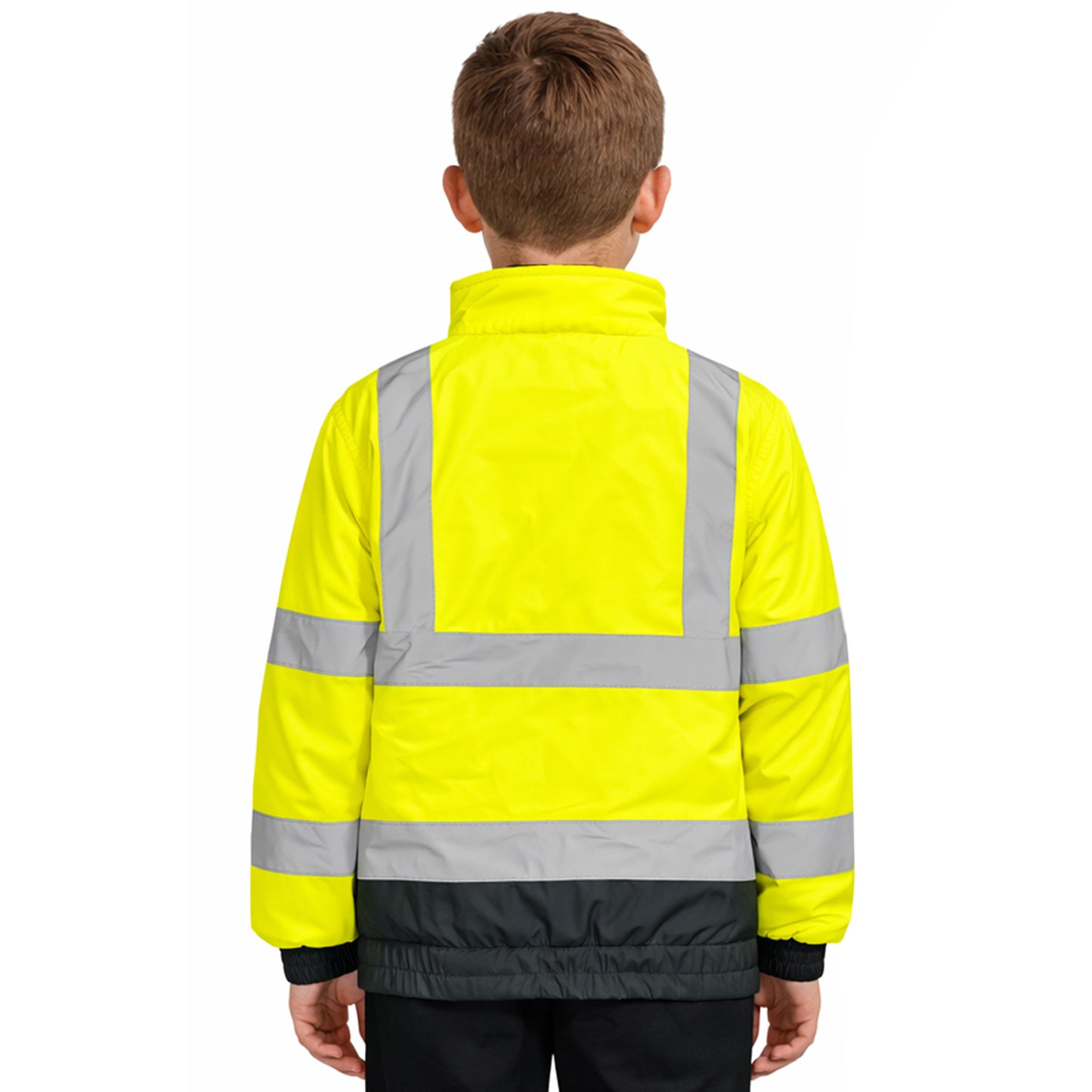 Kids Unisex Premium Waterproof Hi-Vis Bomber Jacket