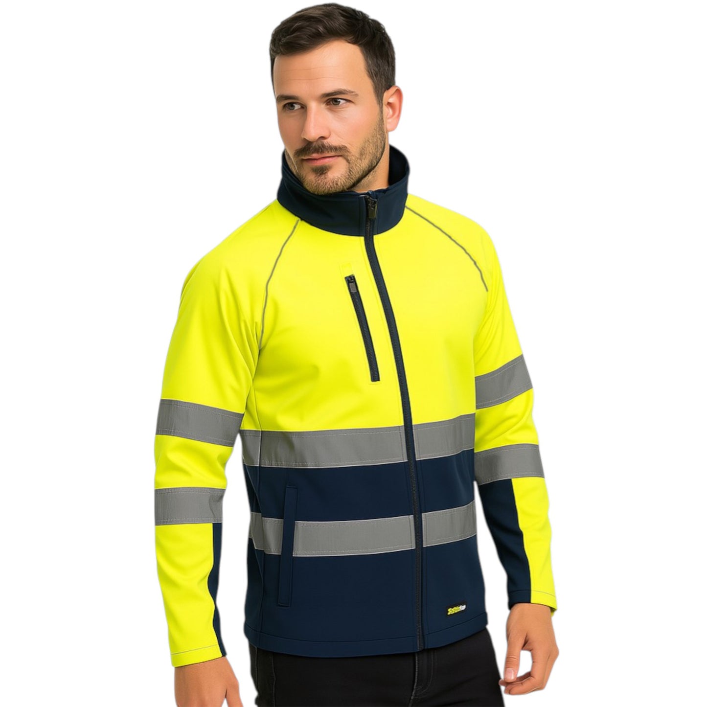 Mens Hi Vis Weatherproof SoftShell Jacket