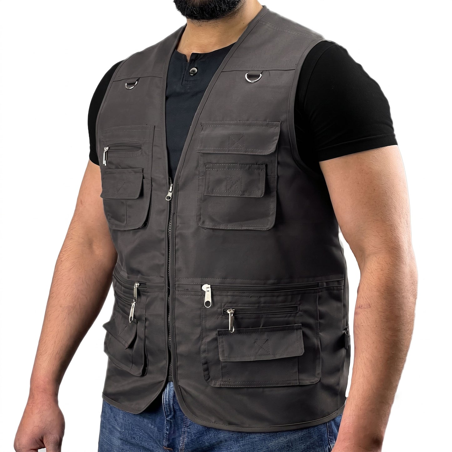 Mens Multi Pocket Utility Vest | Hiking Waistcoat | Fishing Vest