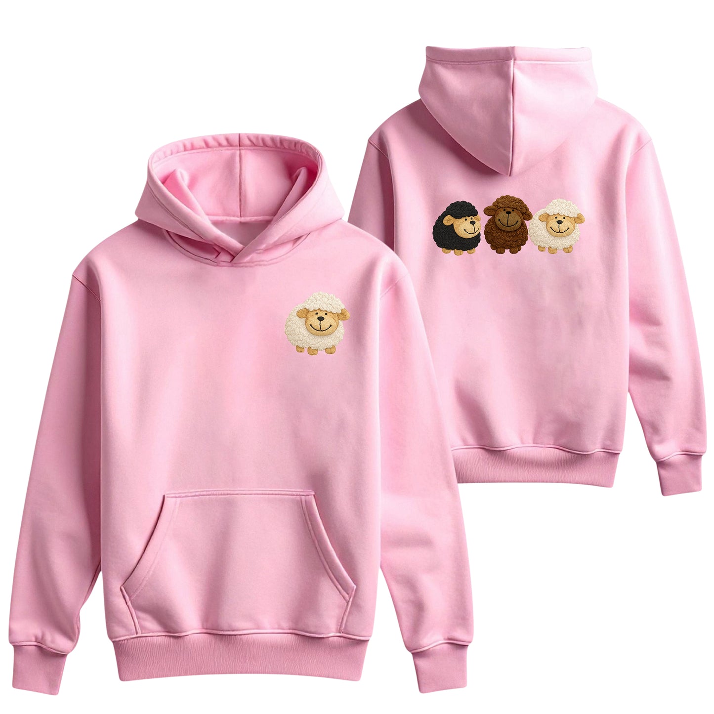 Unisex Kids Embroidered Hoodie | Sheep | Pony | Cow | Digger