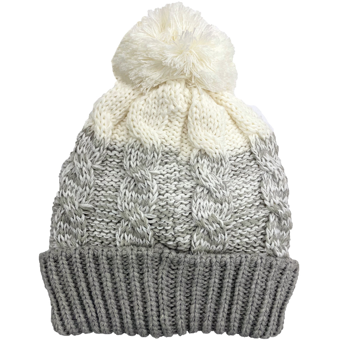 Women’s Waterproof Sherpa Fleece Lined Cable Knit Bobble Beanie Hat