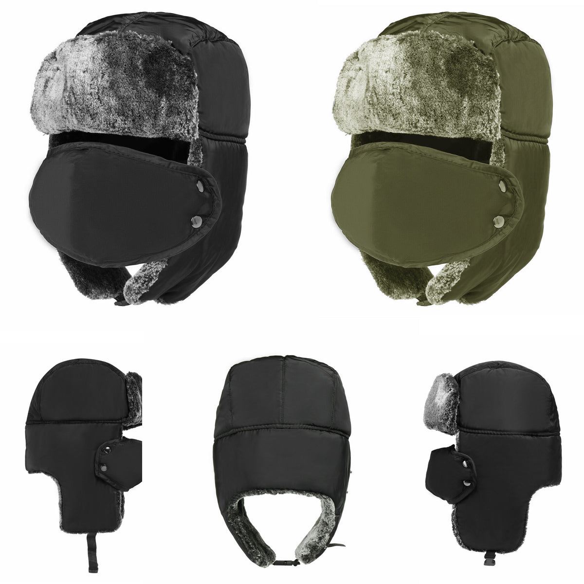 Adults Waterproof Thermal Fleece Lined Bomber Trapper Hat