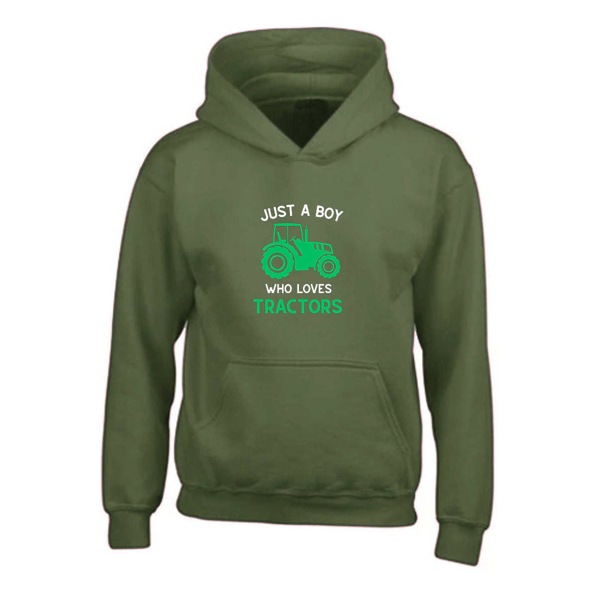 Kids "JUST A BOY WHO LOVES TRACTORS" Printed Hoodie