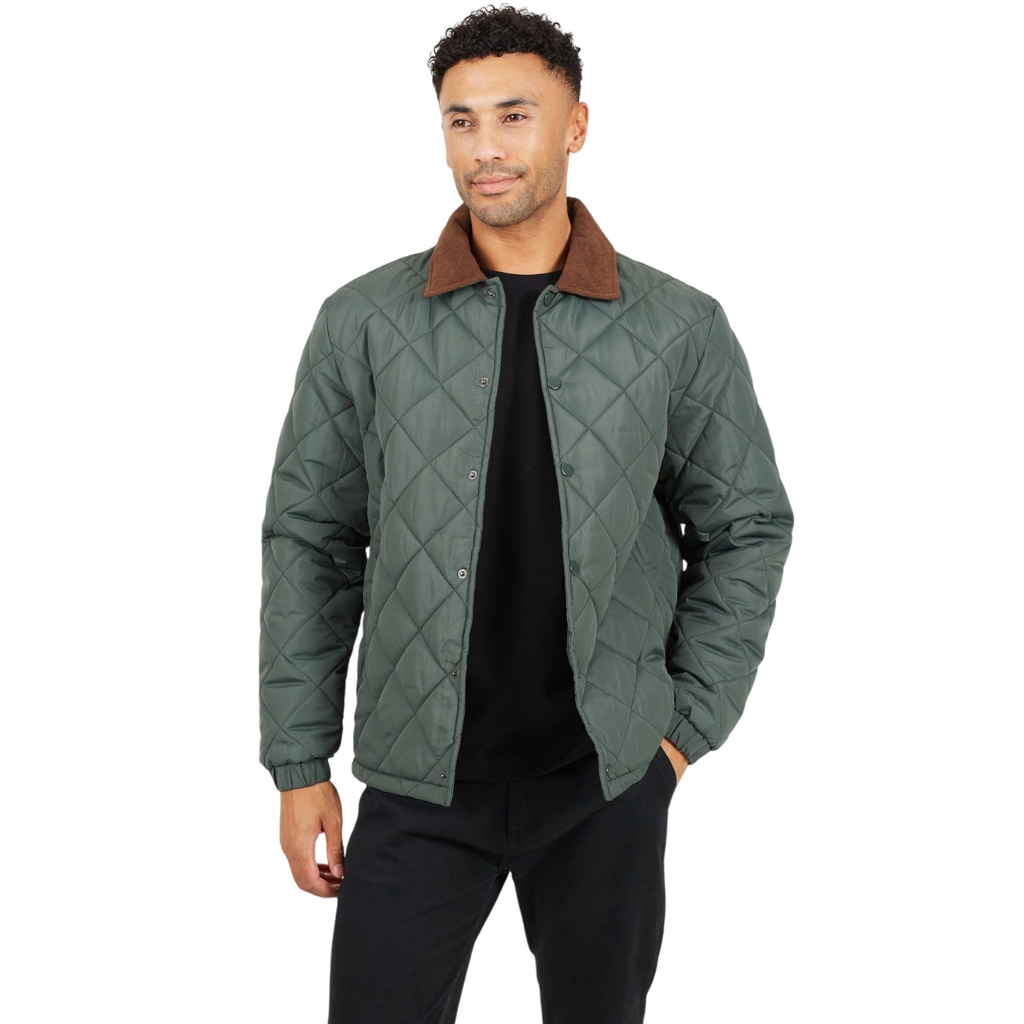 Mens Brave Soul EMMERSON Quilted Padded Coach Jacket
