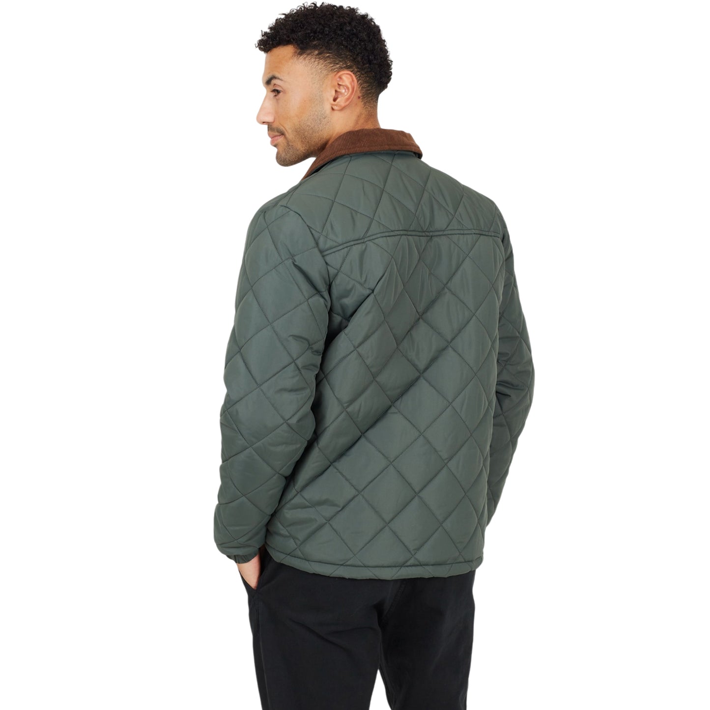 Mens Brave Soul EMMERSON Quilted Padded Coach Jacket