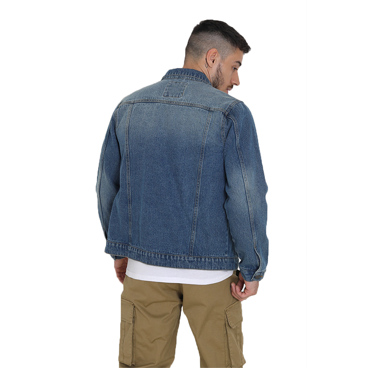 Mens FIELDING Casual Denim Blue Jacket