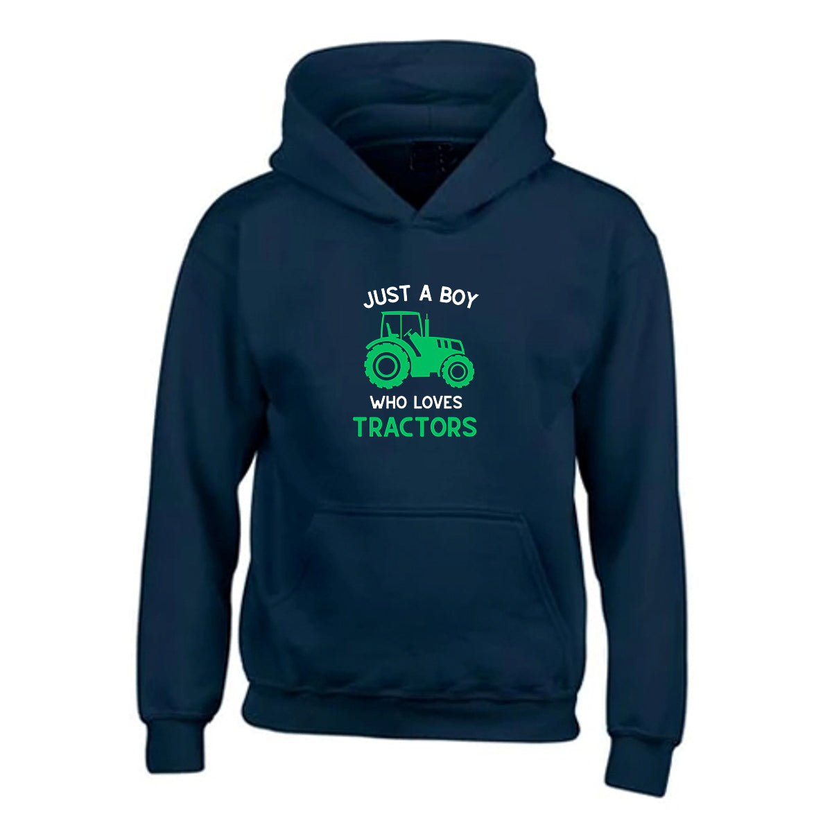Kids "JUST A BOY WHO LOVES TRACTORS" Printed Hoodie