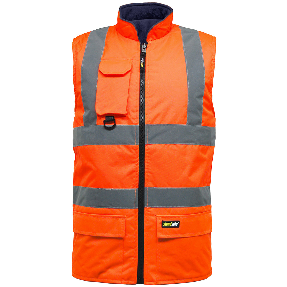 Mens Hi Vis Fleece Lined Reversible Bodywarmer