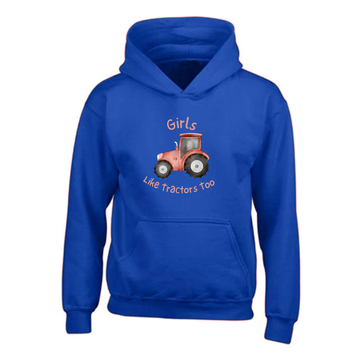 Kids "GIRLS LIKE TRACTORS TOO" Printed Hoodie