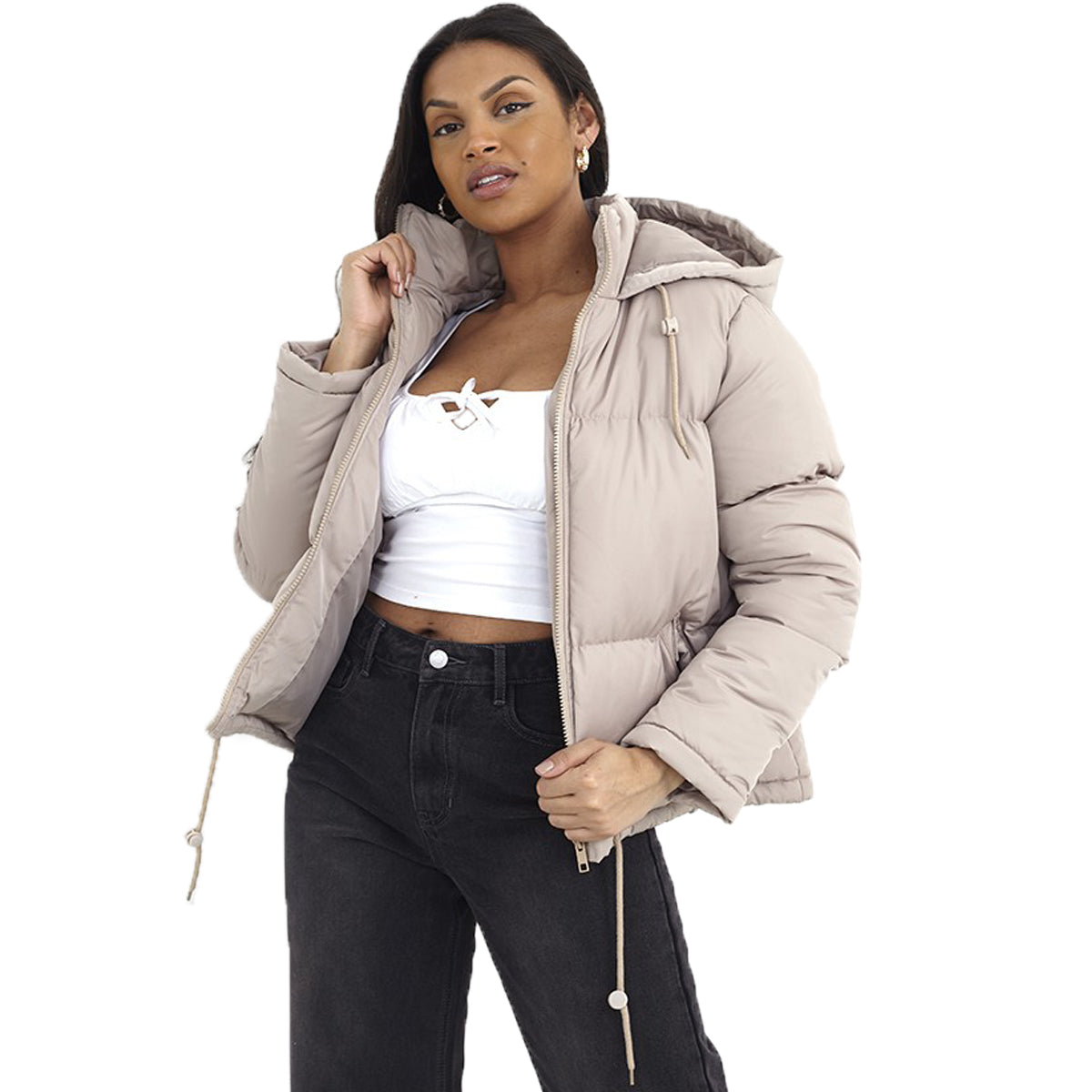 Womens CELLO Padded Funnel Neck Jacket