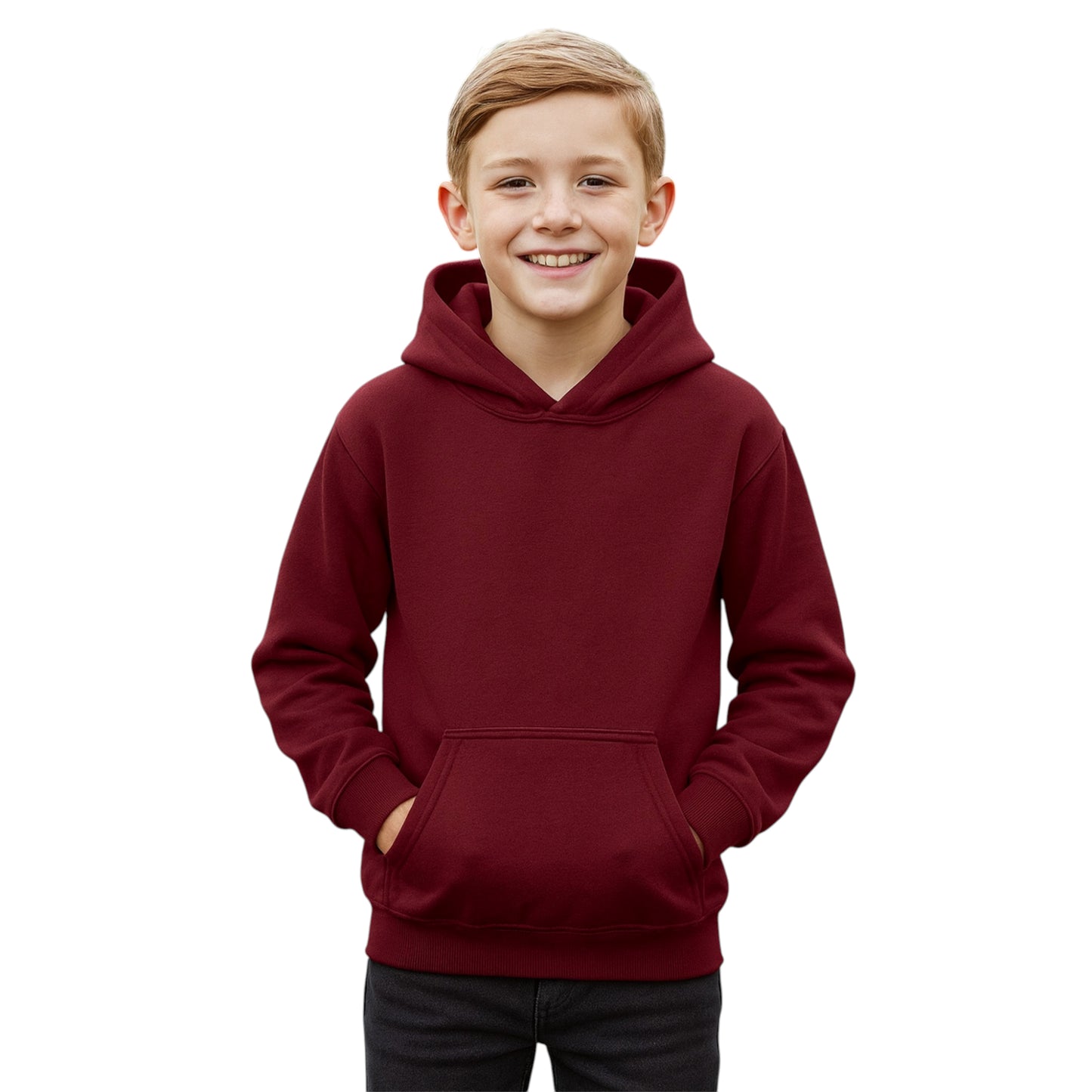 Kids Unisex Plain Hoodie – Soft Brushed Fleece | Urban Road