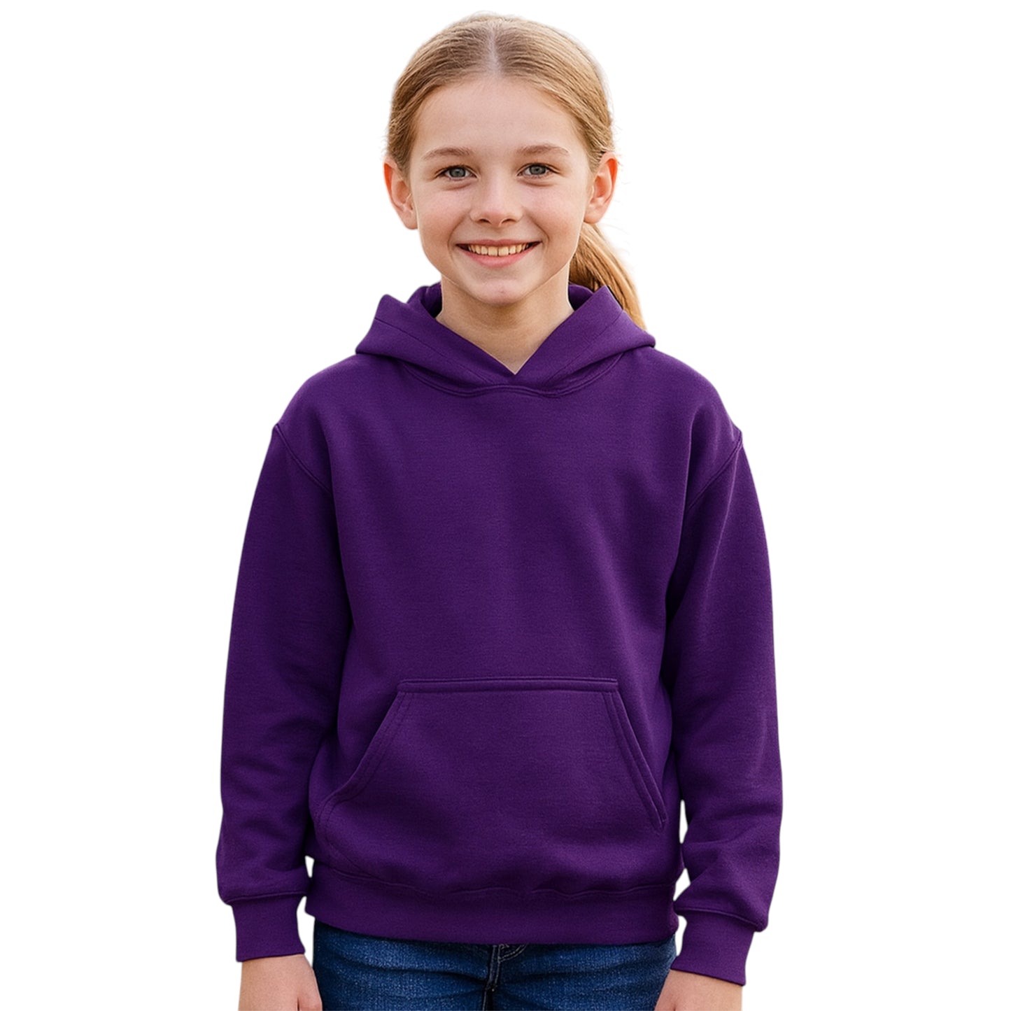 Kids Unisex Plain Hoodie – Soft Brushed Fleece | Urban Road
