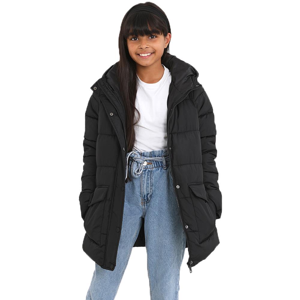 Girls Brave Soul Snowstars Longline Padded Coat - Kids Winter Warm Puffer Jacket