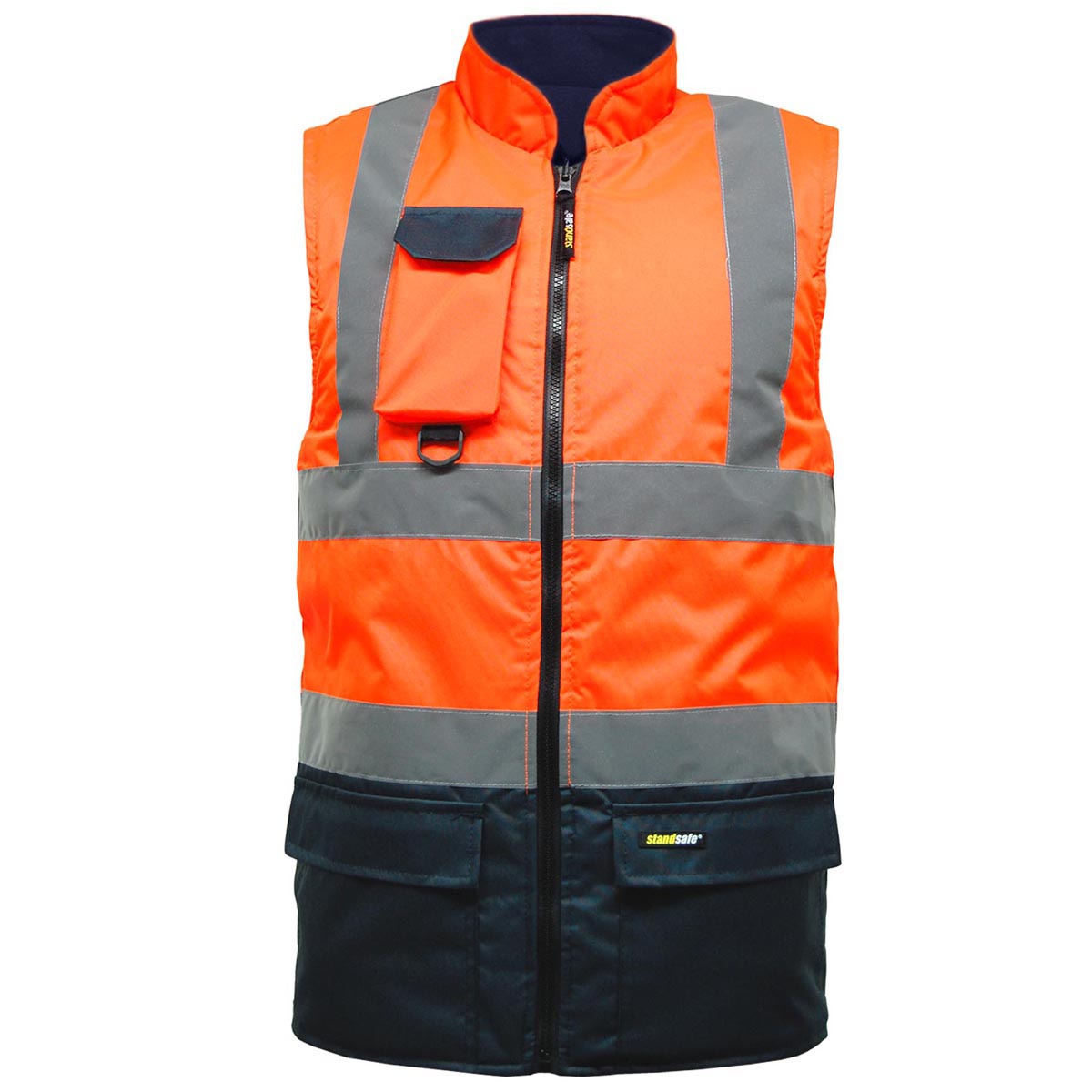 Mens Hi Vis Fleece Lined Reversible Bodywarmer