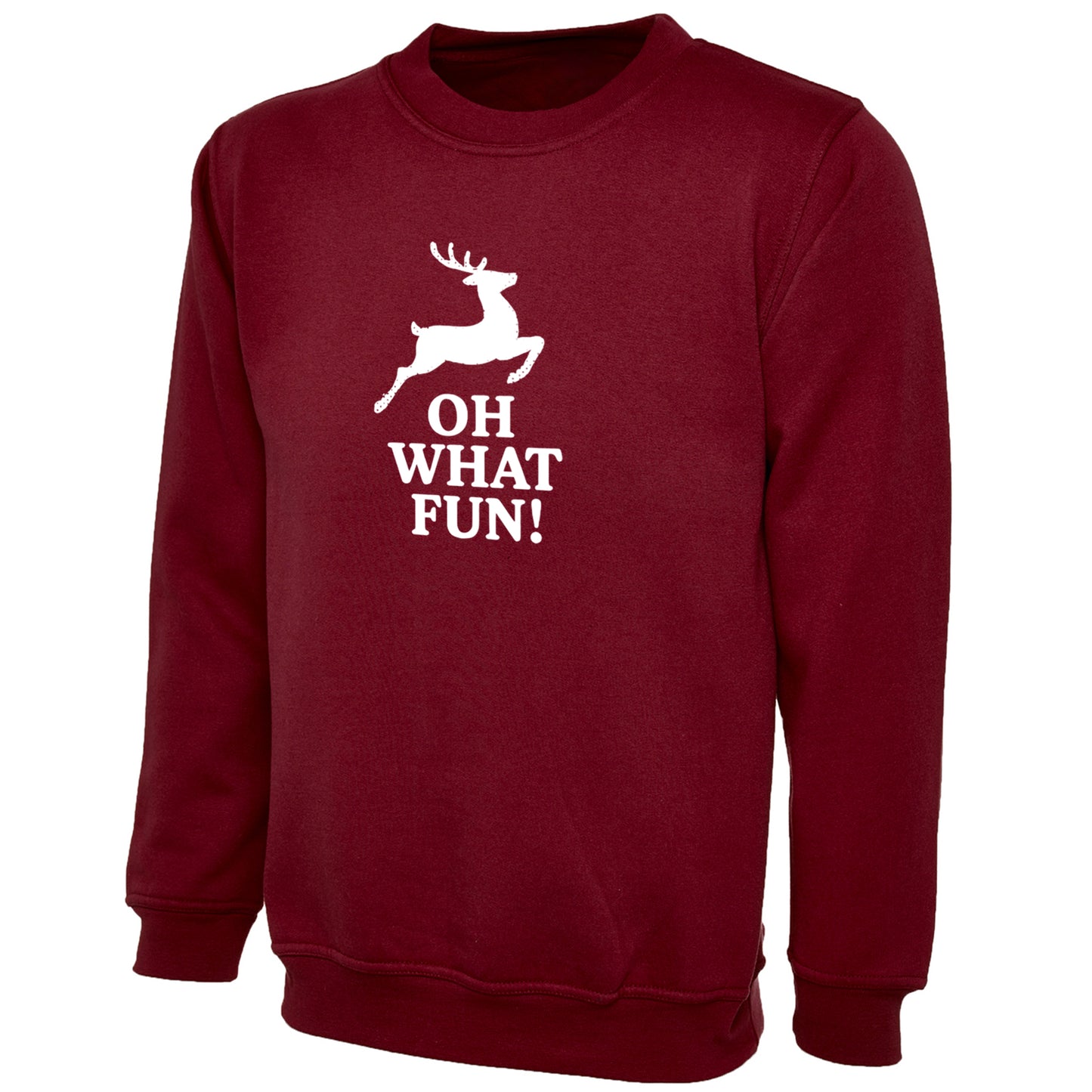 Kids Unisex “OH WHAT FUN!” Christmas Sweatshirt – Festive Novelty Jumper
