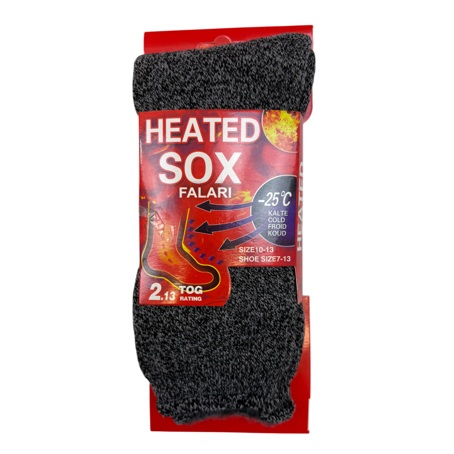 Mens 2.13 Tog Heated Fleece Lined Thermal Socks - Pack of 3