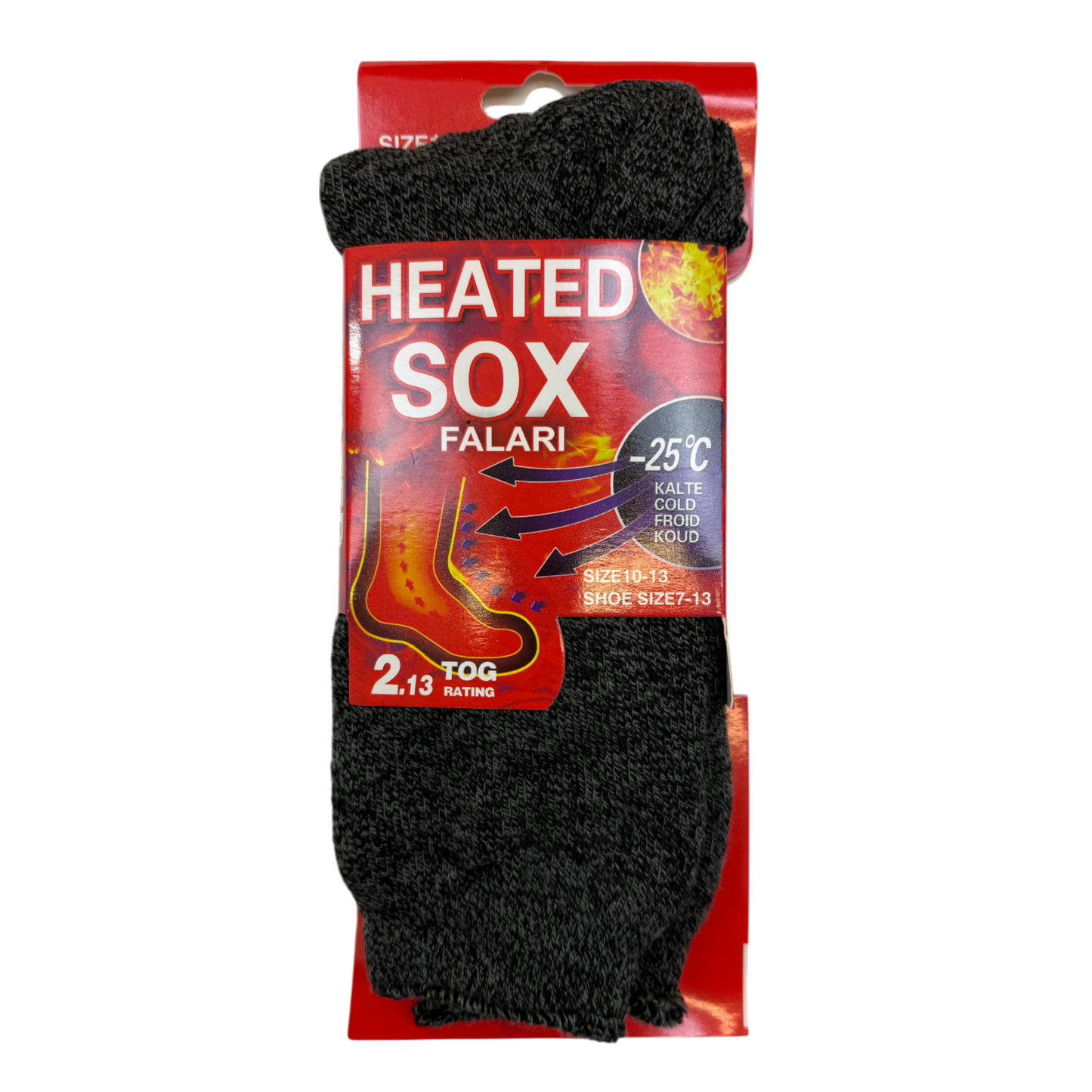 Mens 2.13 Tog Heated Fleece Lined Thermal Socks - Pack of 3