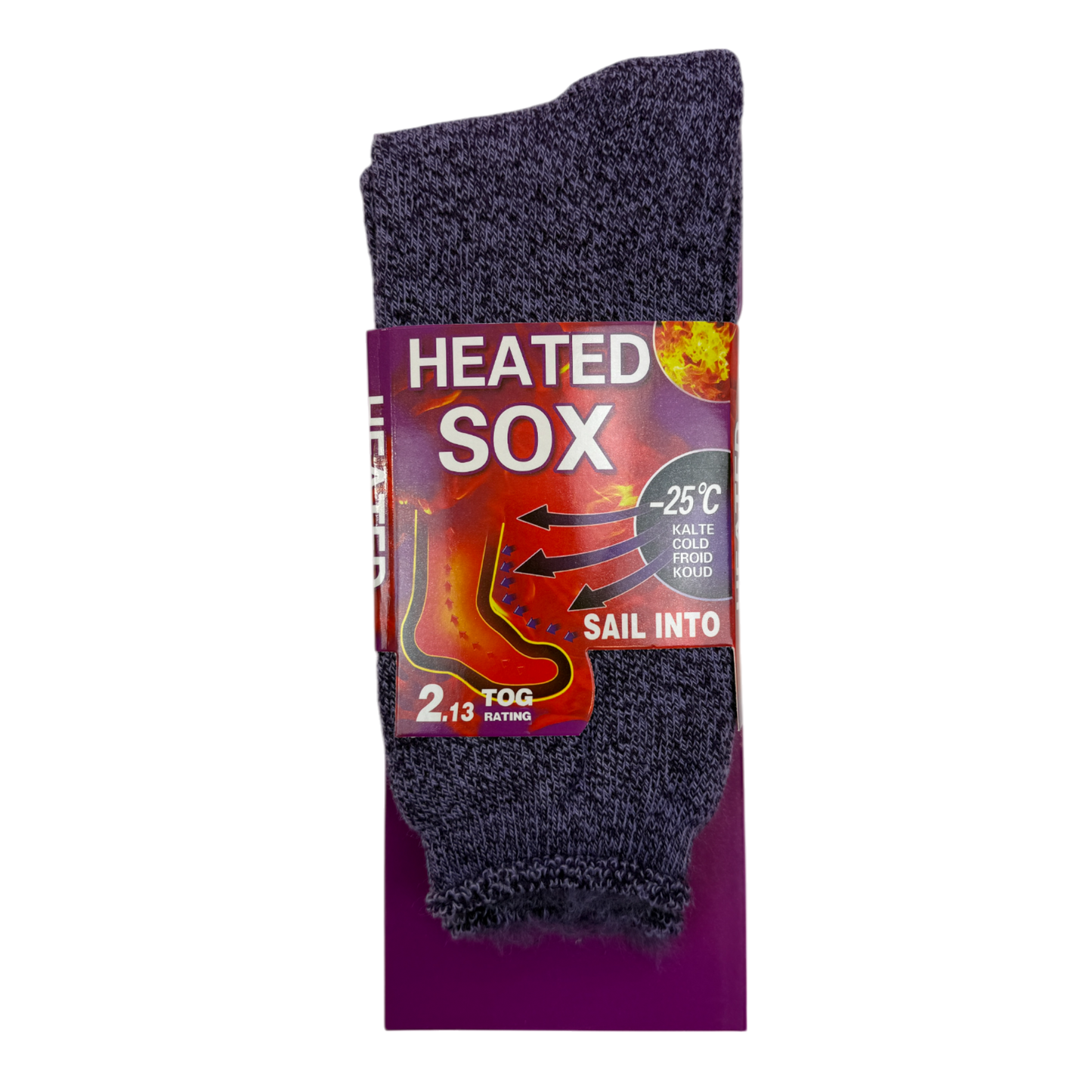 Ladies 2.13 Tog Heated Fleece Lined Thermal Socks - Pack of 3