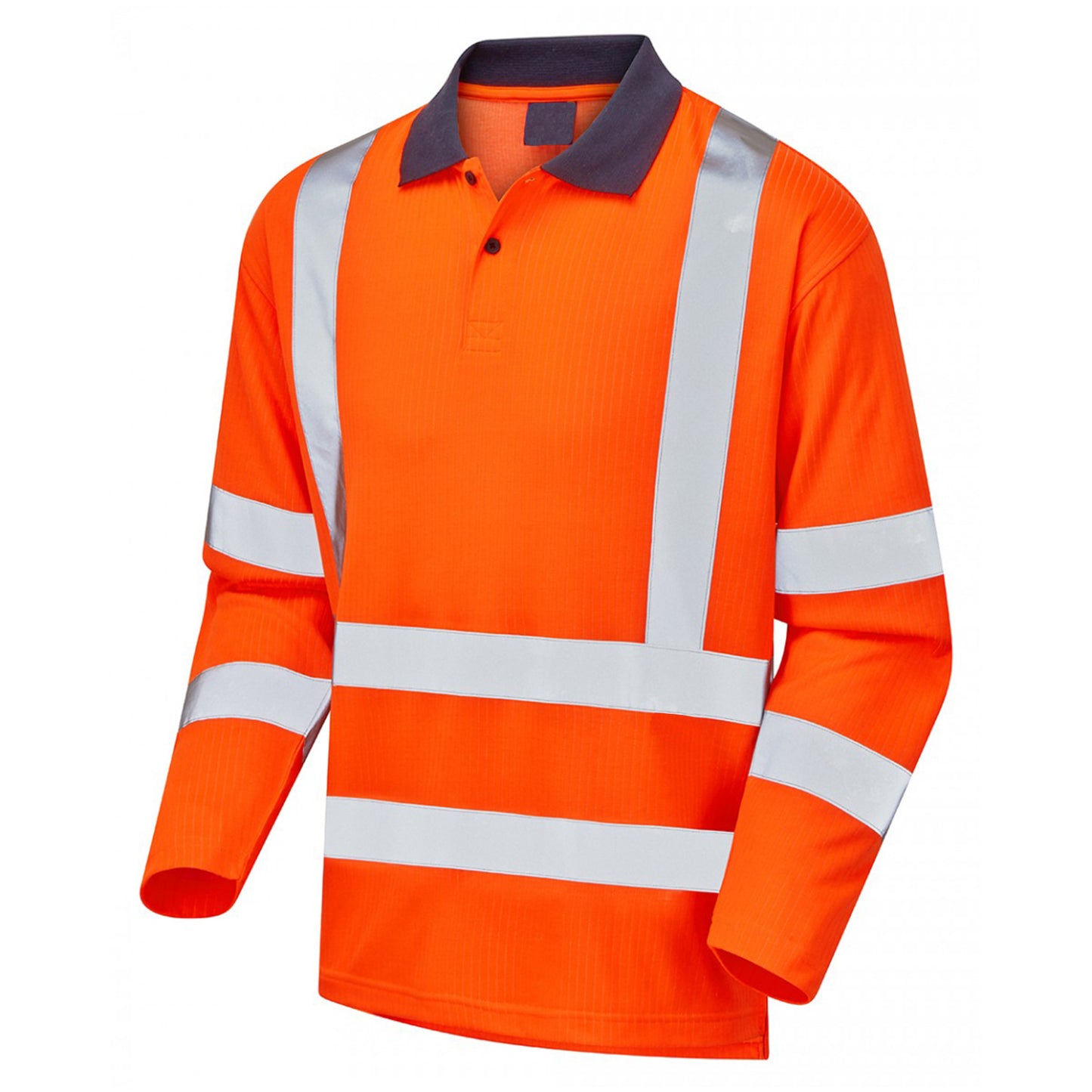 Mens Hi Vis Long Sleeve Reflective Polo Shirt