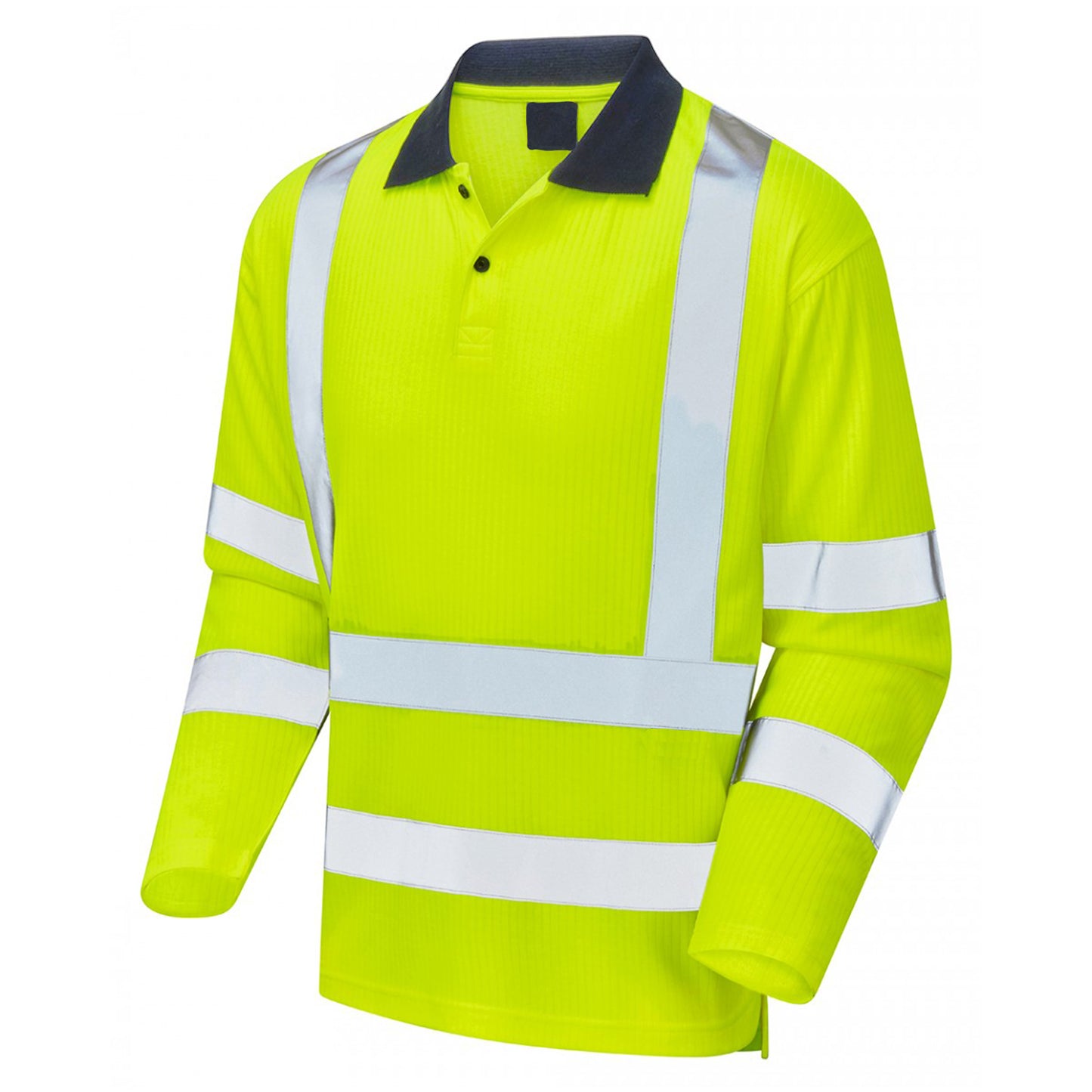 Mens Hi Vis Long Sleeve Reflective Polo Shirt