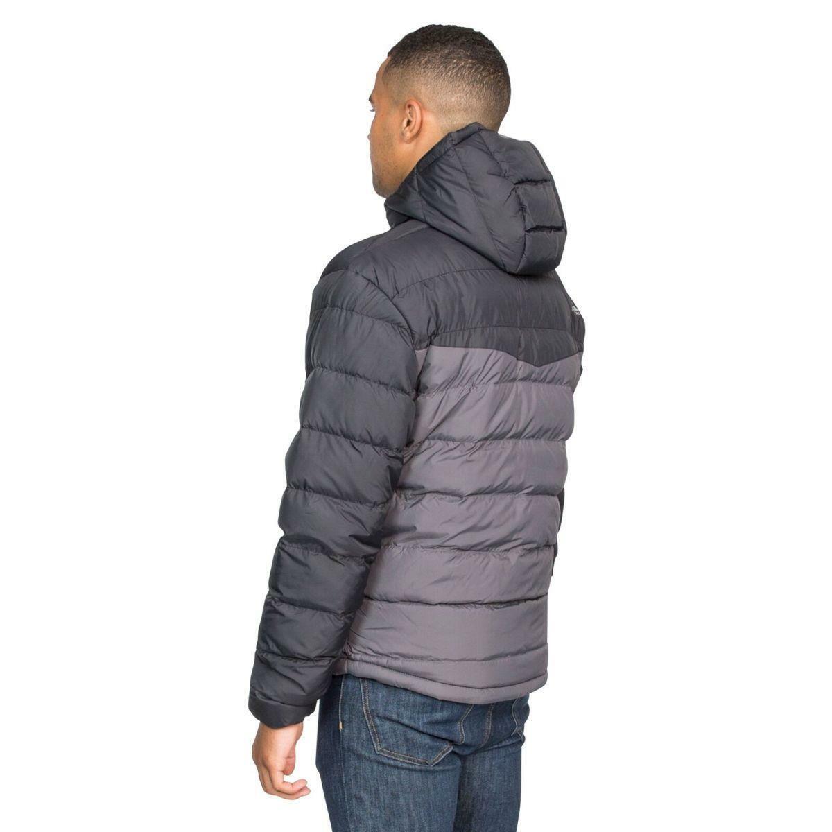 Mens Trespass Oskar Warm Hooded Water Resistant Padded Jacket Quilted Coat