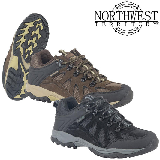 Mens Northwest Territory Steen Leather & Mesh Top Waterproof Hiking Walking Shoe