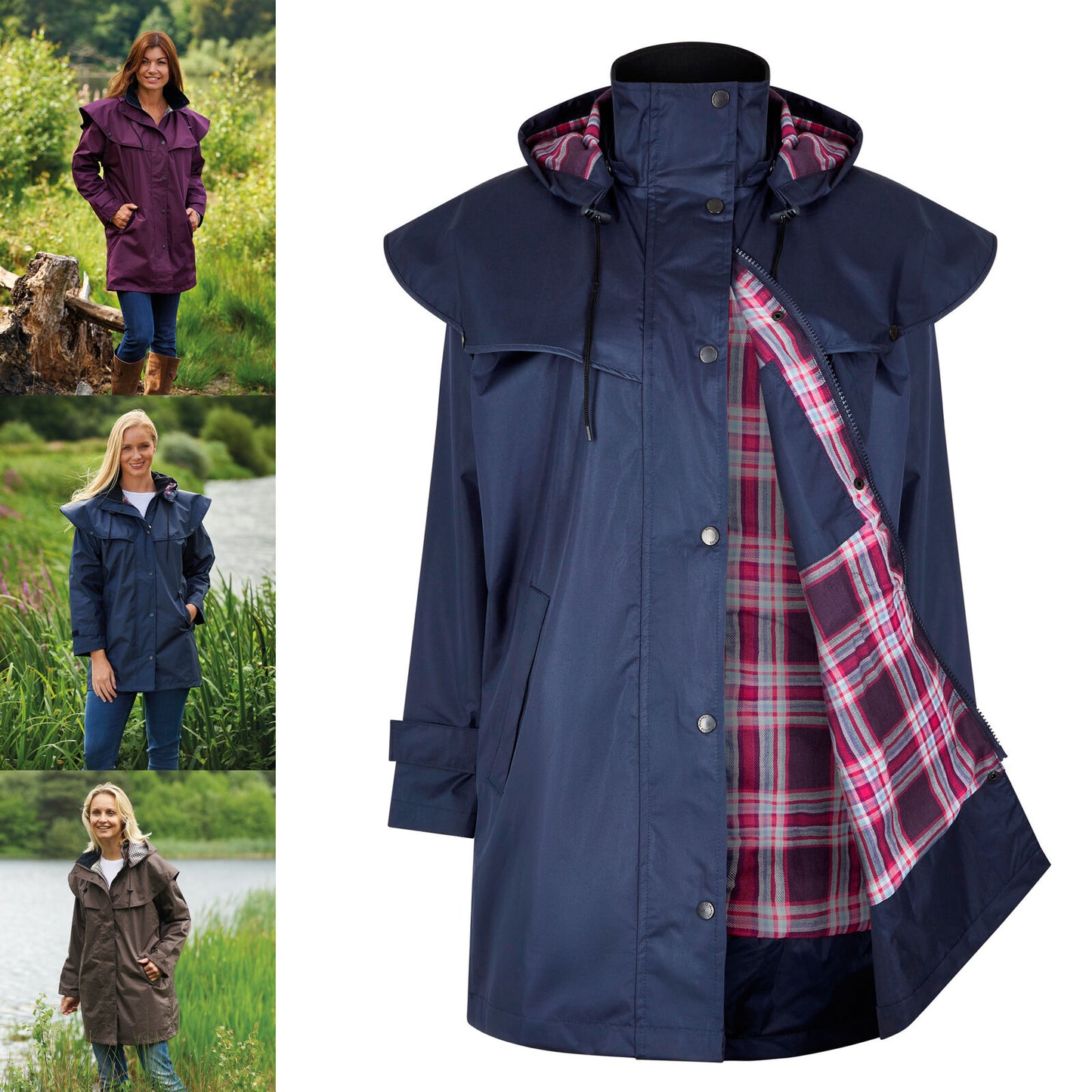 Ladies Champion Windsor Waterproof Equestrian Horse Riding 3/4 Length Cape Coat