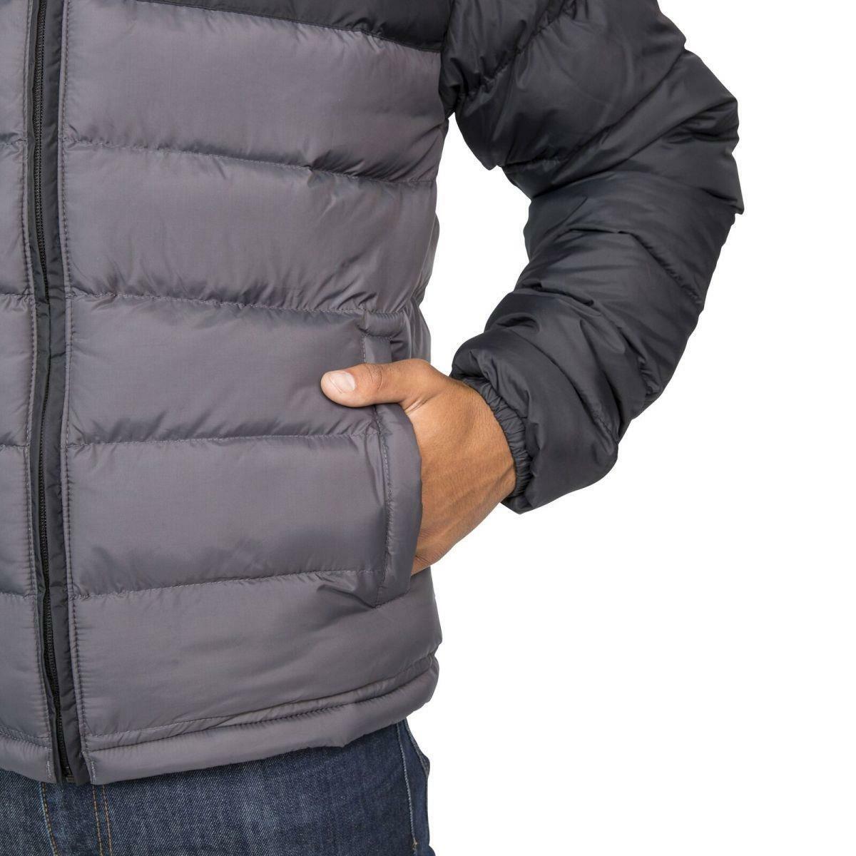 Mens Trespass Oskar Warm Hooded Water Resistant Padded Jacket Quilted Coat