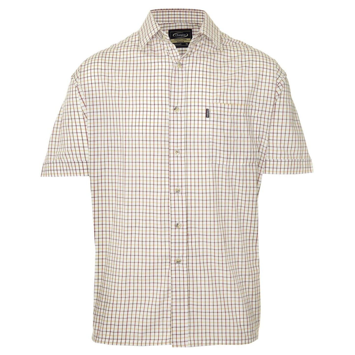 Mens Champion Short Sleeve Tattersall Shirt | Yarn Dyed Countrywear Check-shirt 