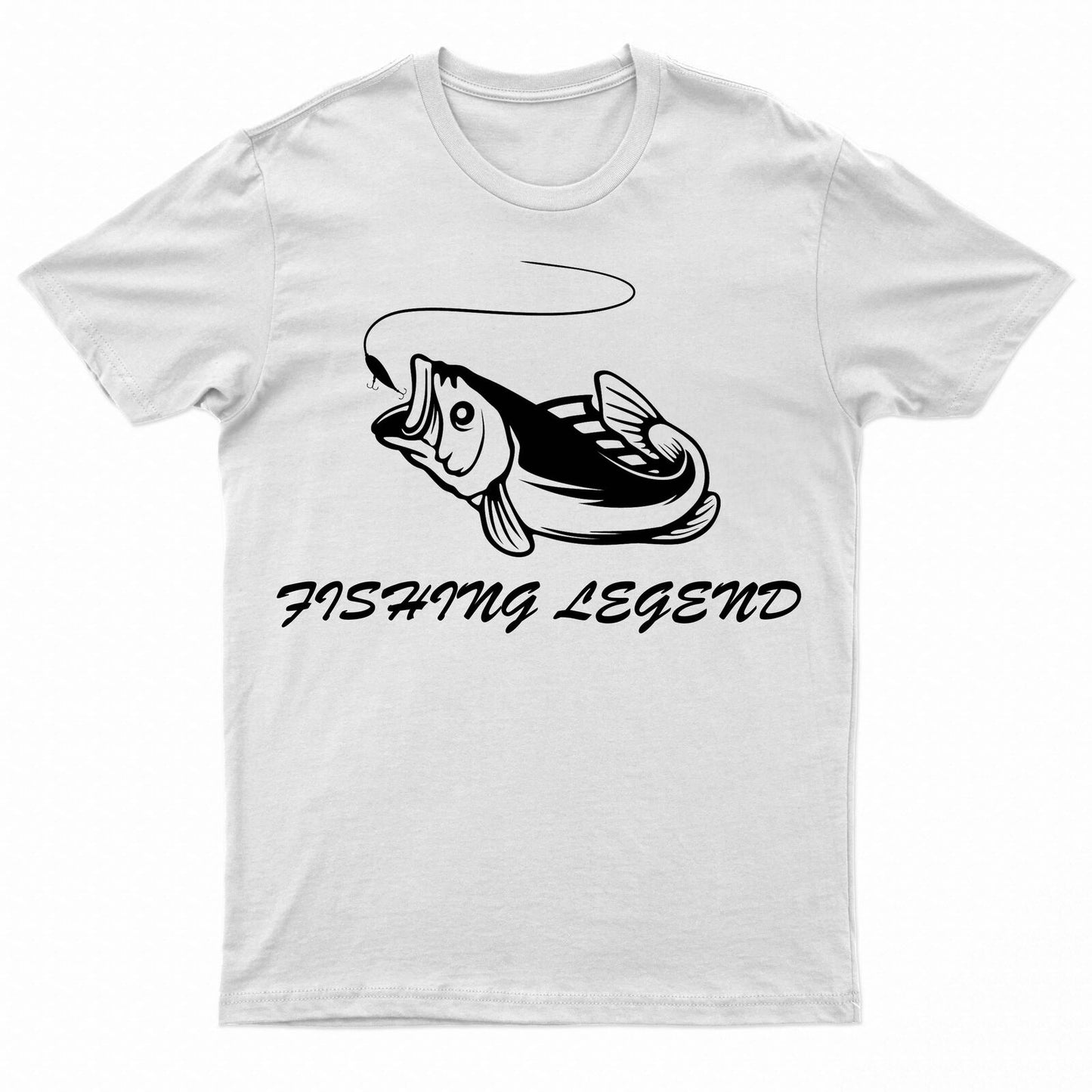 Adults Unisex Premium 200gsm Heavy Cotton Fishing Legend Short Sleeve T-shirt