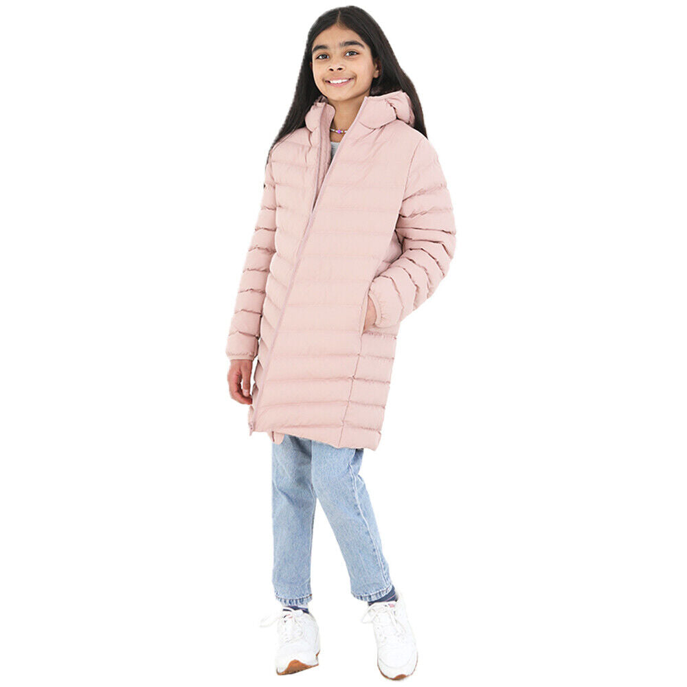 Kids Winter Warm Quilted Coat - Girls Brave Soul GRANT Long Padded Hooded Jacket