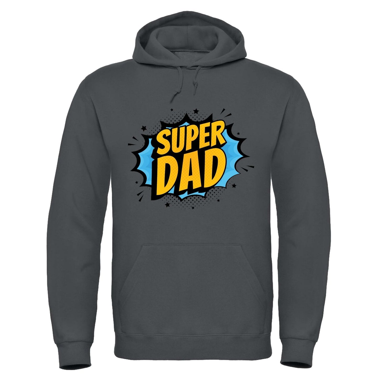 Mens SuperDad Hoodie Printed Sweatshirt Hooded Top Fathers Day Gift